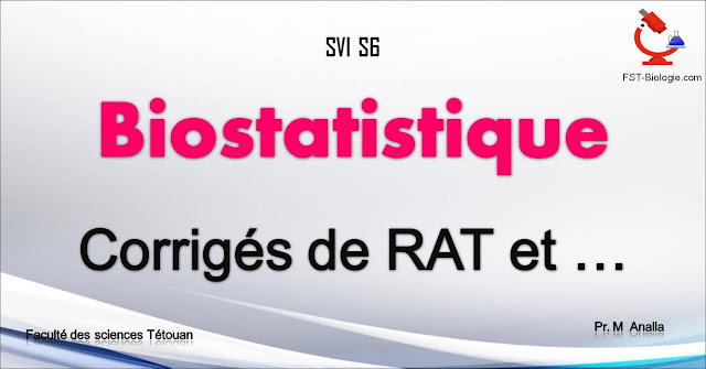 Corrigé d'Examens de BioStatistique SVI S6 PDF - Biostatistique Biostatistique