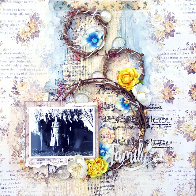 Family Vintage Mixed Media Scrapbook Layout Jessica McFall