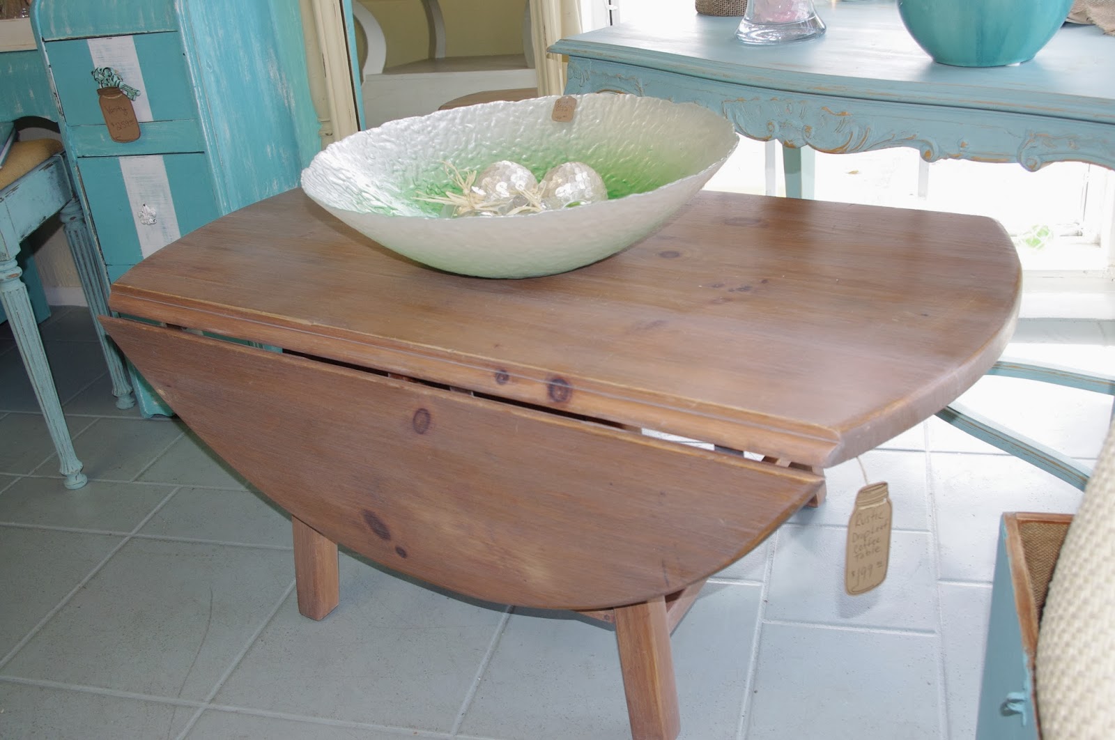Coastal Chic Boutique Solid Wood Drop Leaf Coffee Table SOLD