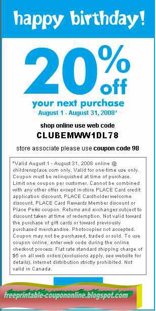 The children's place coupon code 2019