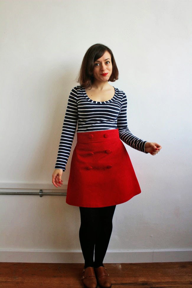 Tilly and the Buttons: Red Button Delphine Skirt
