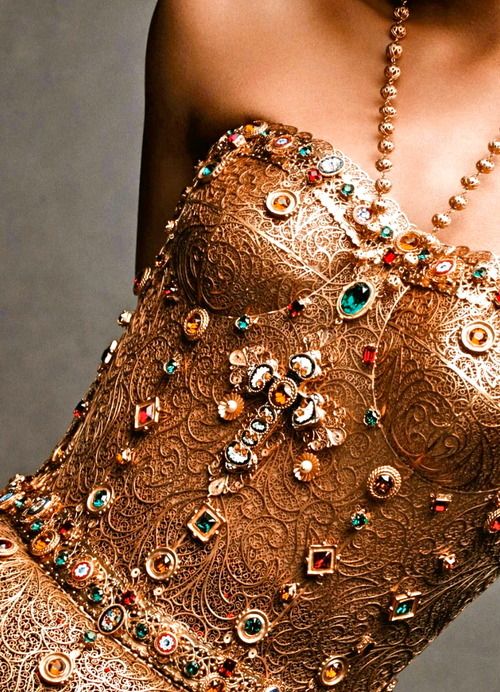 Solid gold and diamonds corset- Wow! | Luvtolook | Virtual Styling