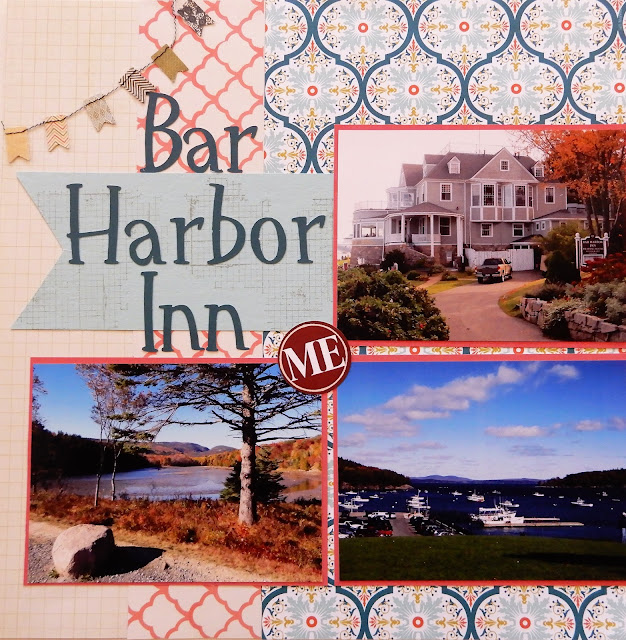 Random Memories Two Page Scrapbook Layout "Bar Harbor Inn"