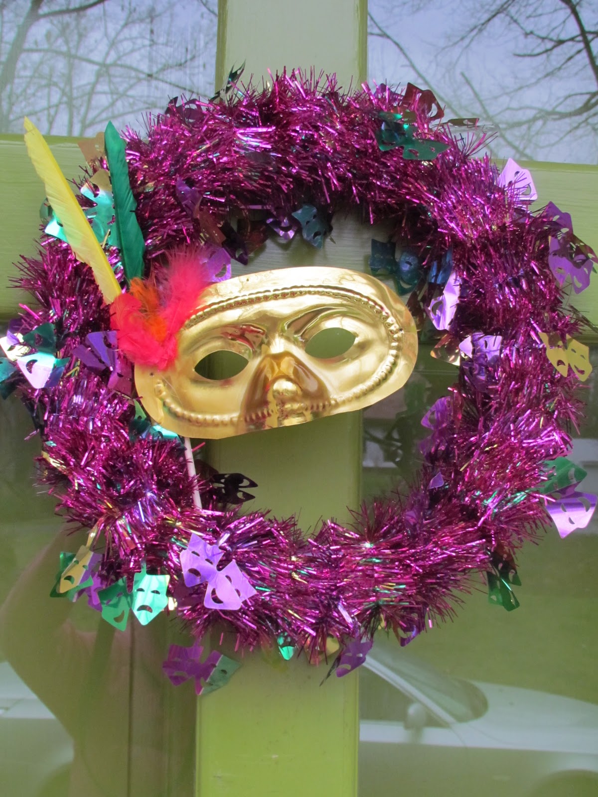 Dollar Store Mardi Gras Wreath Staying Close To Home