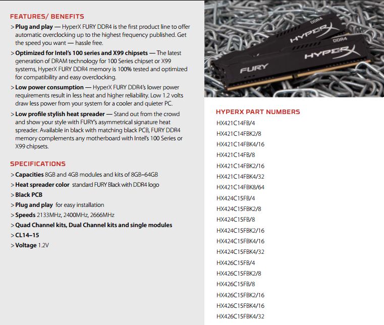 HyperX FURY DDR4 2666MHz Memory Review