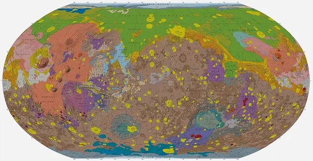 Beautifully Detailed New Geologic Map of Mars
