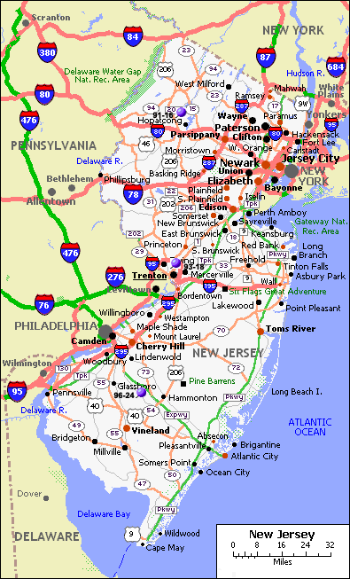 New Jersey Map With Towns Map - Map Of New Jersey 