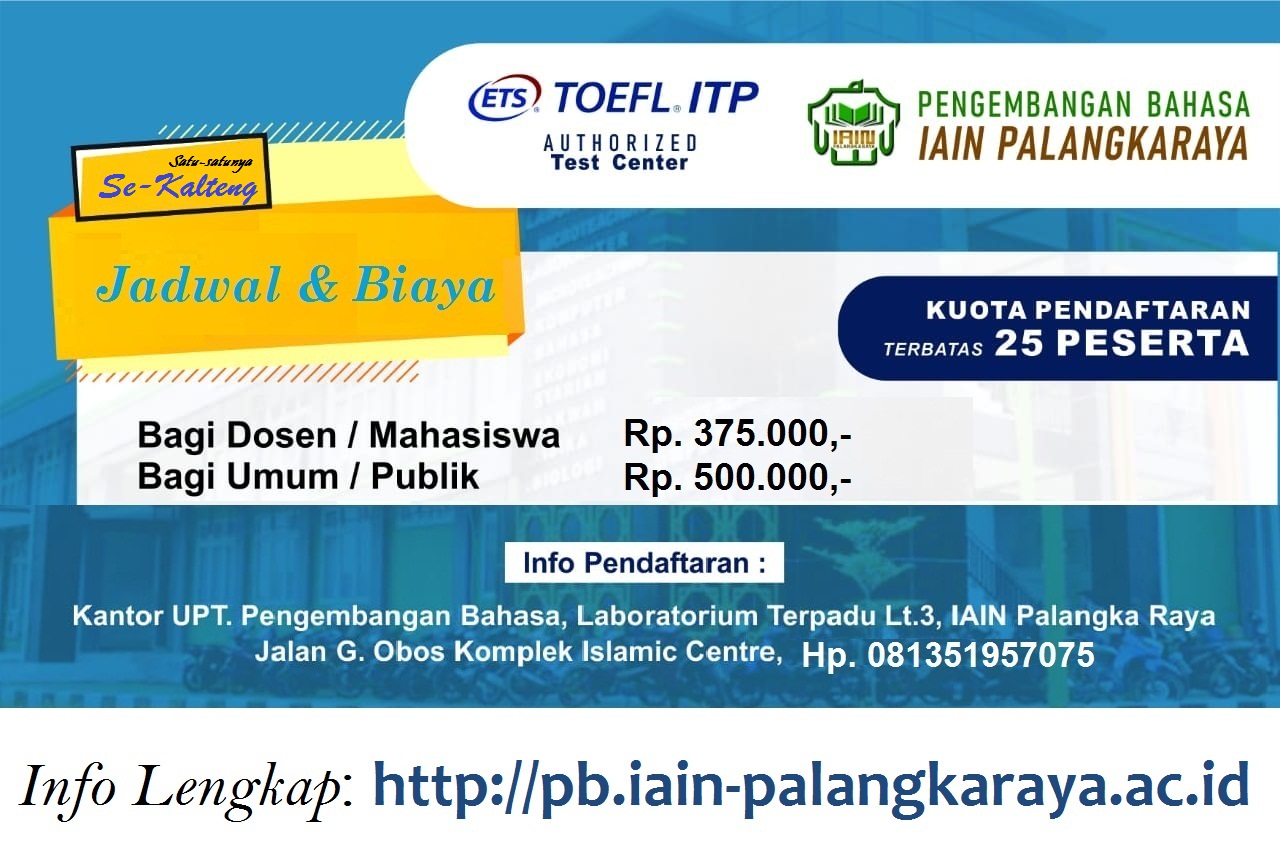 Pendaftaran Toefl Itp Upt Pengembangan Bahasa