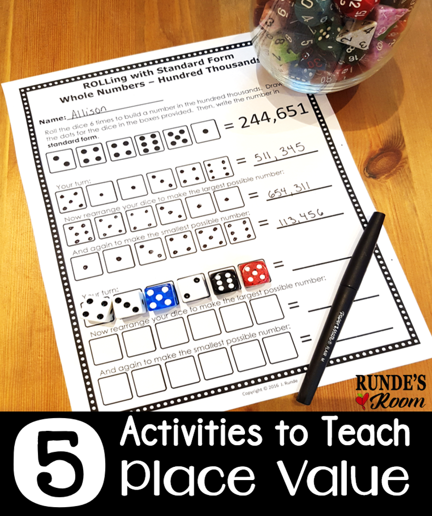 Teacher Made Math Center Educational Learning Resource Place Value Games 