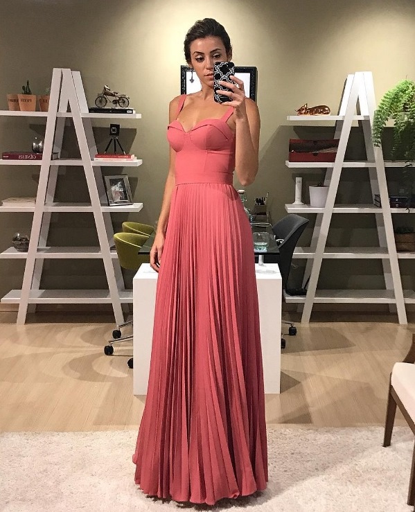 vestido para madrinha rosa envelhecido