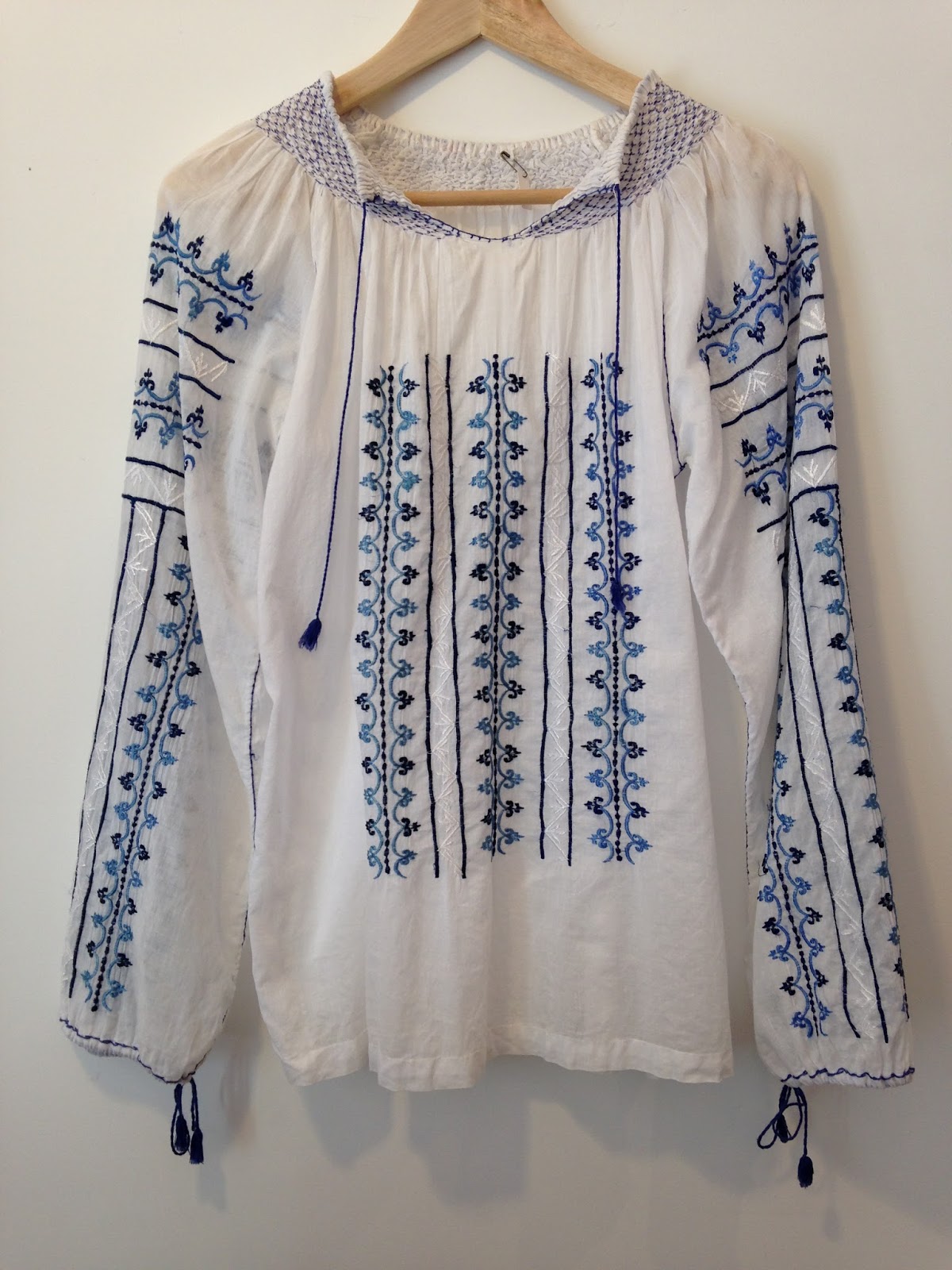 高円寺 古着・ヴィンテージ店 SAMAKI: インドコットン刺繍ブラウス/India cotton embroidered blouse