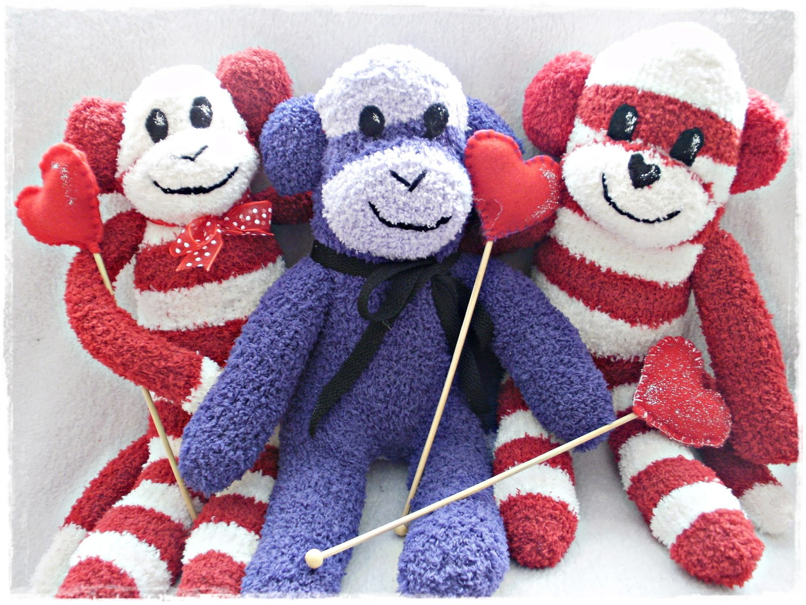 Handcrafted by Picto Valentine Sock Monkeys