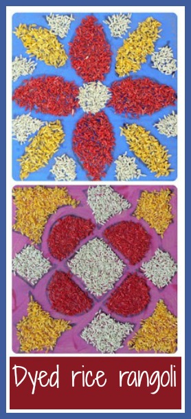 How to make rangoli colors at home, DIY Rangoli colors using rice flour  and salt