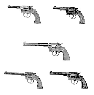 gun revolver vintage illustration collage sheet download digital images