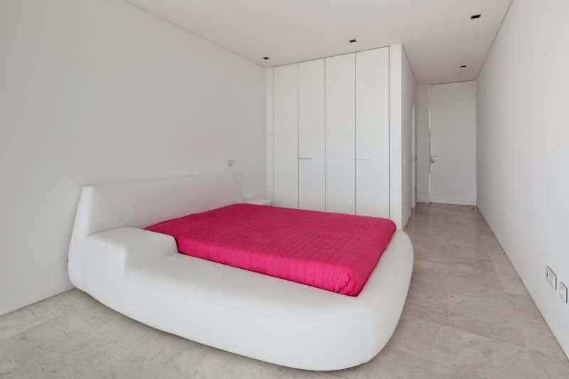 simple white bed room idea Modern House with Pool in Tavira