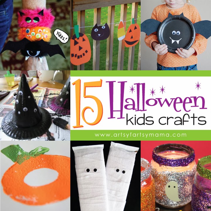 15 Halloween Kids Crafts at artsyfartsymama.com #Halloween #kidscrafts #kids