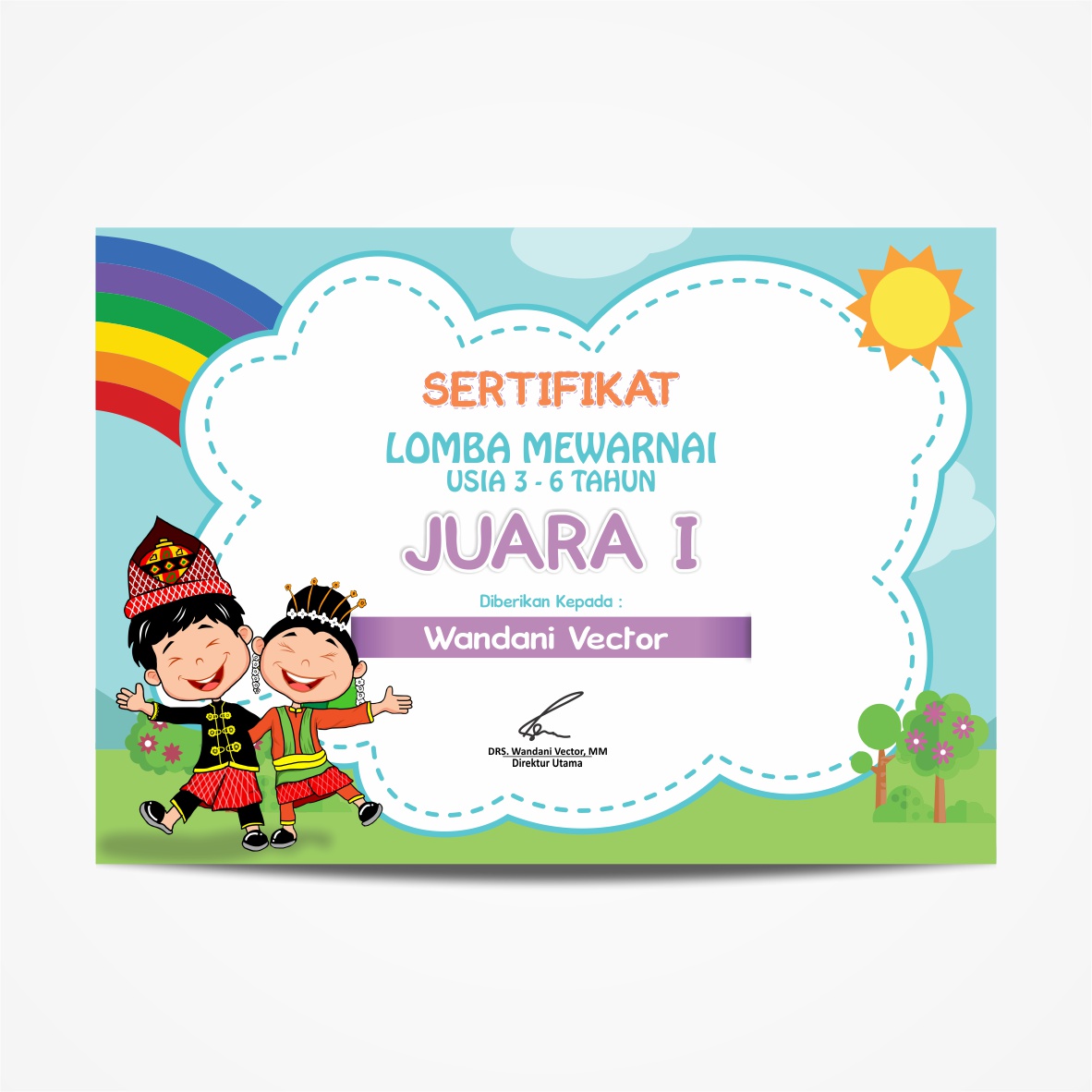 Piagam Lomba Mewarnai Tk - GAMBAR MEWARNAI HD