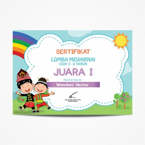 Download Desain Sertifikat Lomba Mewarnai Certificate Design Free Vector