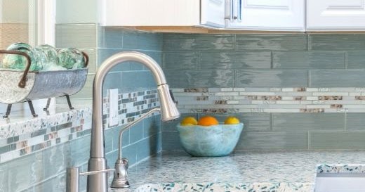 Recycled Sea Glass Style Countertop Ideas for Kitchen ...
