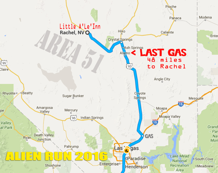 This Saturday in Rachel Nevada, THE ALIEN RUN 2016