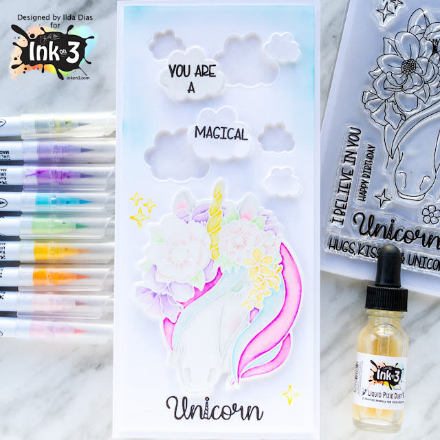 Magical Unicorn Card for Ink On 3 by ilovedoingallthingscrafty.com
