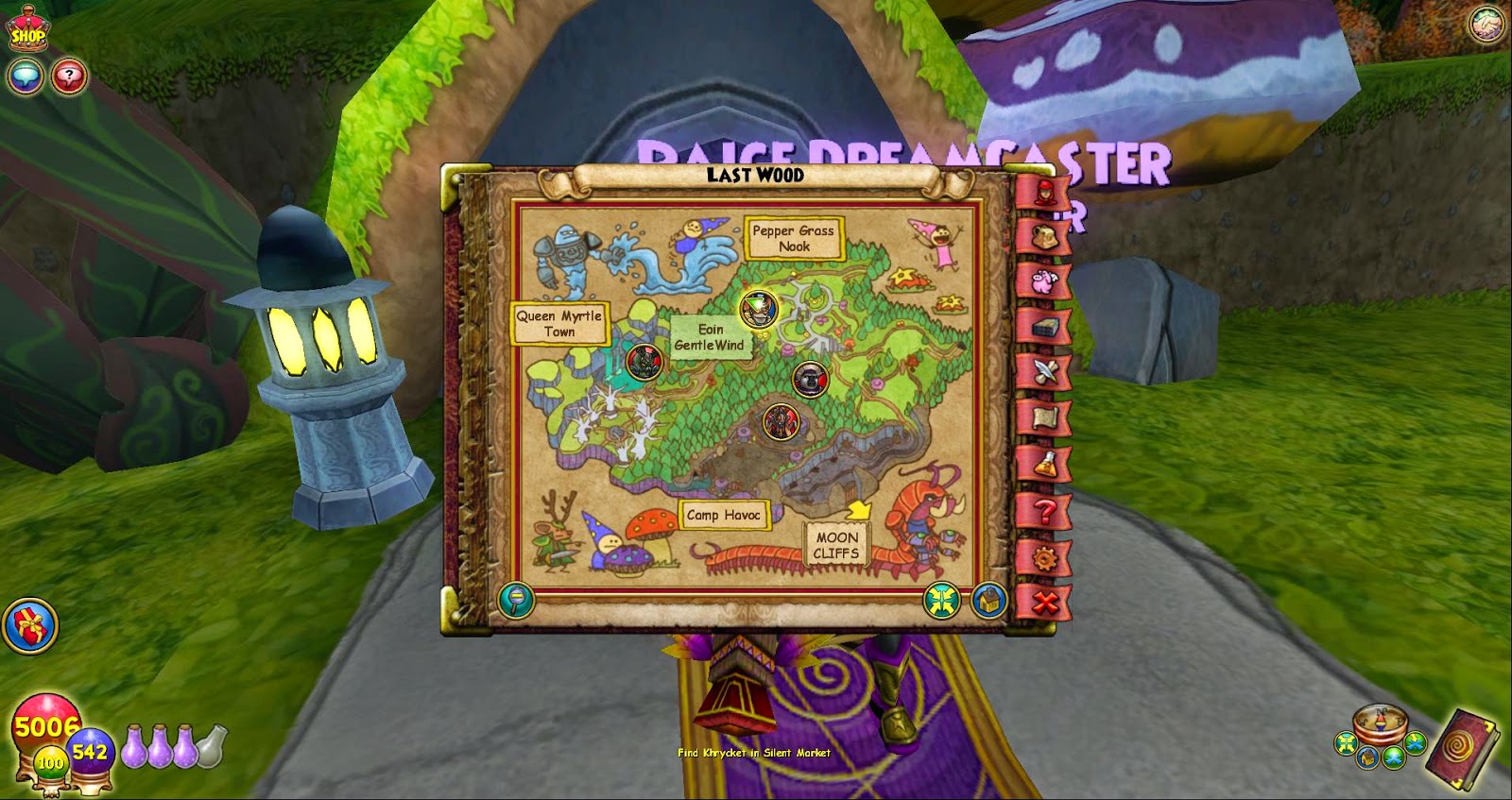 Valerian's School for Wayward Wizards Khryket locations in Wizard101