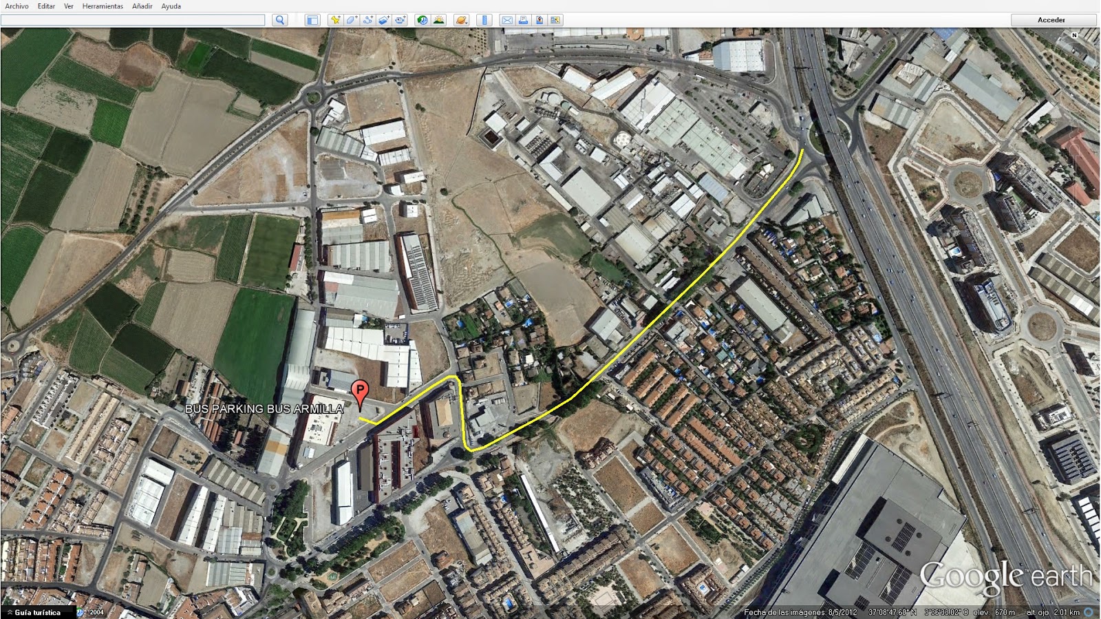 GPS.ZONE PARKING BUS ARMILLA, Armilla, Granada. SITIO