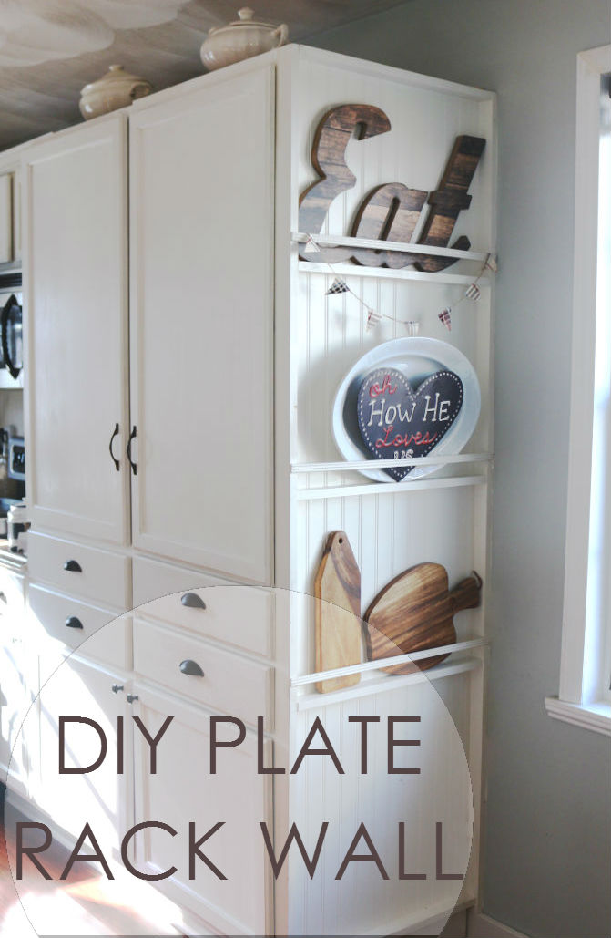 My Diy Kitchen Plate Rack Wall Made By Carli So You Want To See How I Added A Plate Rack Wall My Pantry Cabinet This Same Concept Can Be Done Create Other Types Of Storage As Well