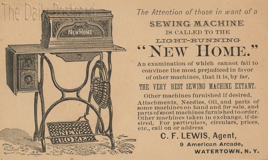 The Daily Postcard New Home Sewing Machines
