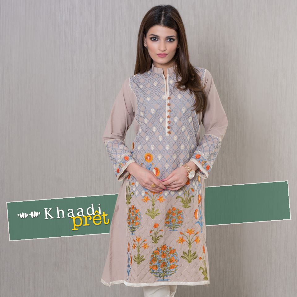 Khaadi Floral Embroidered Pret kurta Collection 2016-17 - Romantic Love ...