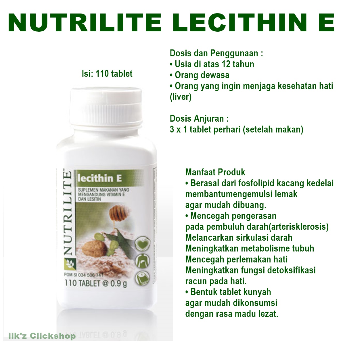 iik'z Surabaya ★ WA / SMS 081808038811 ★ NUTRILITE LECITHIN E