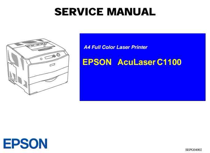 Epson Aculaser C1100 Printer Service Manual Epson Aculaser C1100 Printer Service Manual