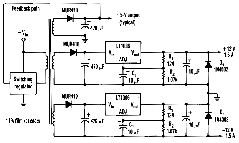 Systematic Negative Voltage Regulator Circuit Diagram