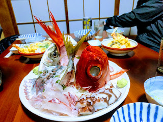 金目鯛のお刺身やら豪華料理など