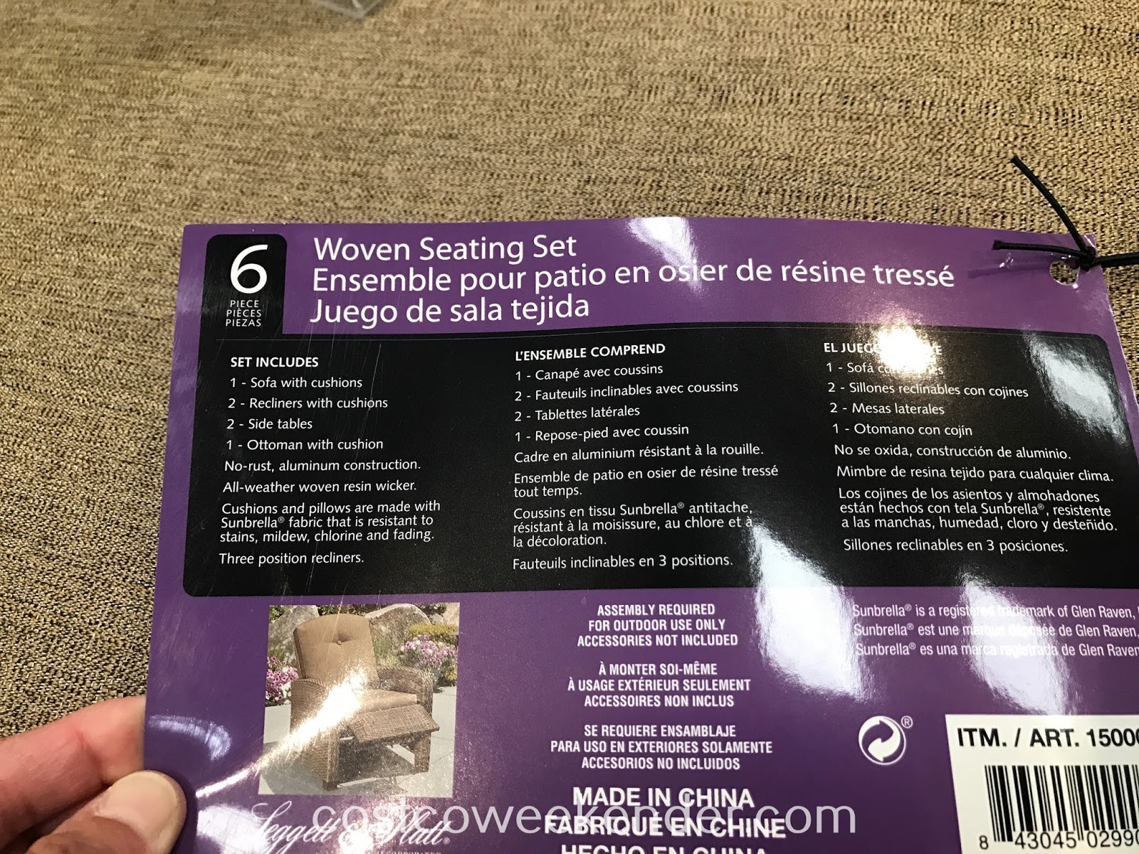 Barcalounger 6Piece Woven Theater Seating Set Costco Weekender