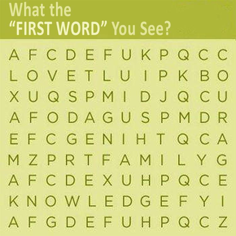 what the first word you see