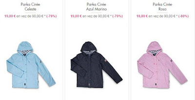 Algunos modelos de parkas disponibles Parkas niño niña