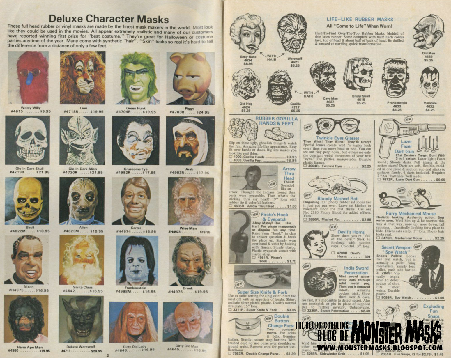 Masks of the 1980 Johnson Smith's Catalog Blood Curdling Blog of