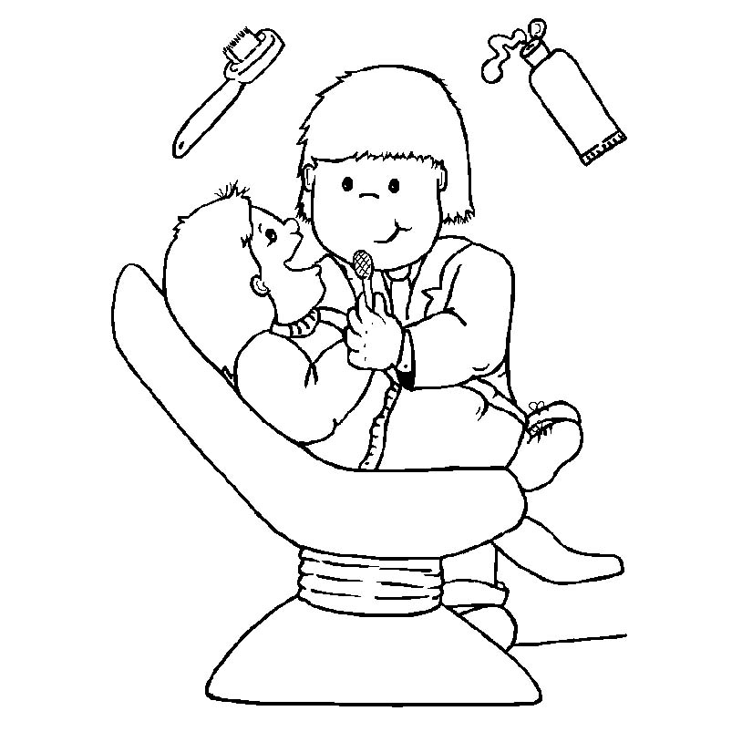 Family People And Jobs Coloring Photograph Dental Health People And Jobs Coloring Photograph
