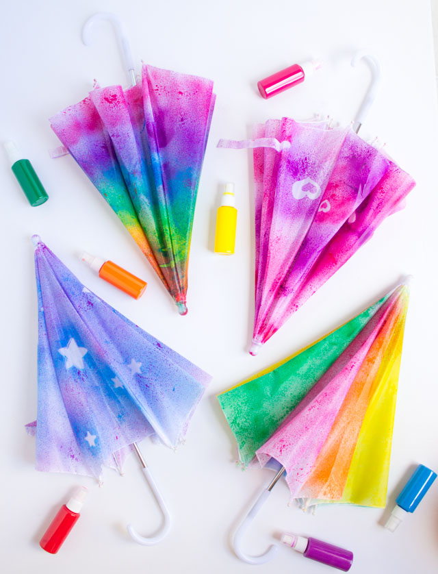 Kids Craft Week Spray Painted Umbrellas Design Improvised