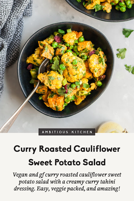 Curry Roasted Cauliflower Sweet Potato Salad
