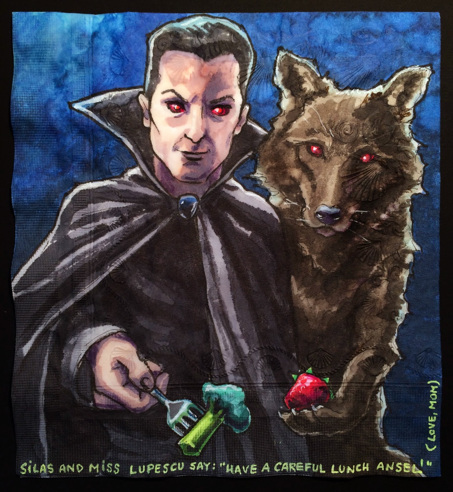 Daily Napkins: Silas and Miss Lupescu from "The Graveyard Book" Offer Lunch