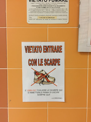 Sign at the Centro Sportivo Italcementi in Bergamo.