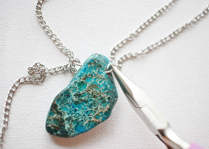 DIY Stone Lariat Necklace Gina Michele