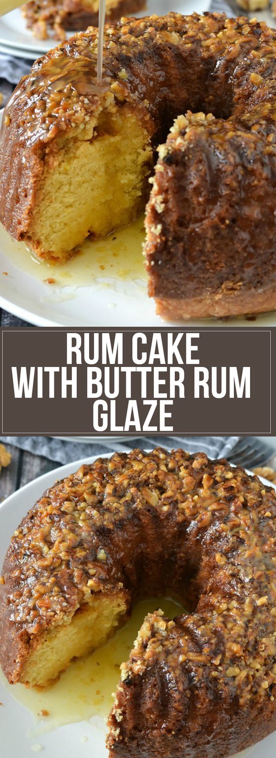 RUM CAKE WITH BUTTER RUM GLAZE