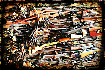 Pile of hundreds of guns