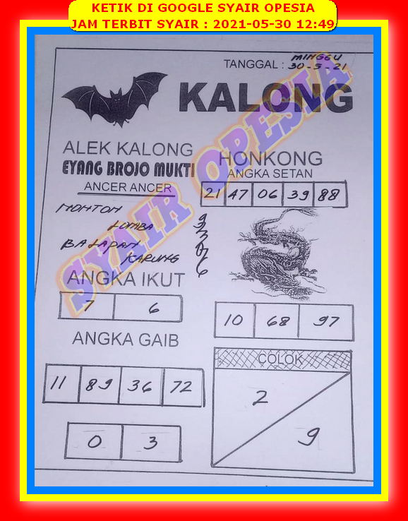 Syair Hk Hari Ini 2021 Sentana