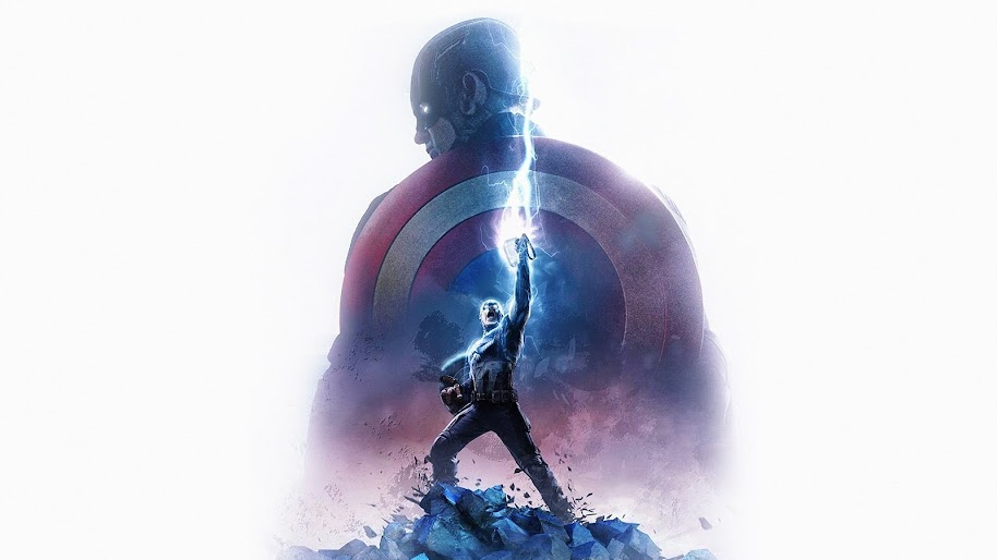 Avengers: Endgame, Captain America, Thor Hammer, Lightning, 4K, #154