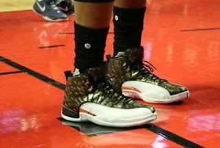 jordan 12 wings on feet