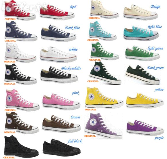 Chart Of Converse Shoe Colors
